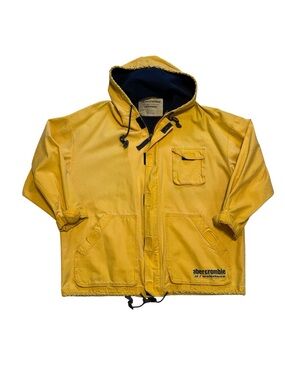Vtg 90s Y2K Abercrombie Saltwater Distressed Yellow Chore Utility Jacket Coat XL